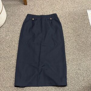 Vintage. Elegant Dark Blue Women's Skirt. Eagle Eye. Size 12.